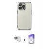 MARSİLYAN™- iPhone 13 Pro Max Kılıf Vadi Minimal - Siyah Bilvis 5in1 3D Magic Cam Ekran Koruyucu + Pers Alüminyum Kamera Lens - SABE