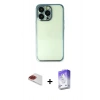 MARSİLYAN™- iPhone 13 Pro Max Kılıf Vadi Minimal - Siyah Bilvis 5in1 3D Magic Cam Ekran Koruyucu + Pers Alüminyum Kamera Lens - KI