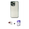 MARSİLYAN™- iPhone 13 Pro Max Kılıf Vadi Minimal - Siyah Bilvis 5in1 3D Magic Cam Ekran Koruyucu + Pers Alüminyum Kamera Lens - KI