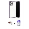 MARSİLYAN™- iPhone 13 Pro Max Kılıf Vadi Minimal - Siyah Bilvis 5in1 3D Magic Cam Ekran Koruyucu + Pers Alüminyum Kamera Lens - KI