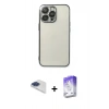 MARSİLYAN™- iPhone 13 Pro Max Kılıf Vadi Minimal - Siyah Bilvis 5in1 3D Magic Cam Ekran Koruyucu + Pers Alüminyum Kamera Lens - LT