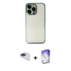 MARSİLYAN™- iPhone 13 Pro Max Kılıf Vadi Minimal - Siyah Bilvis 5in1 3D Magic Cam Ekran Koruyucu + Pers Alüminyum Kamera Lens - LT