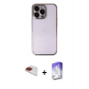 MARSİLYAN™- iPhone 13 Pro Max Kılıf Vadi Minimal - Siyah Bilvis 5in1 3D Magic Cam Ekran Koruyucu + Pers Alüminyum Kamera Lens - KI