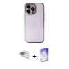 MARSİLYAN™- iPhone 13 Pro Max Kılıf Vadi Minimal - Siyah Bilvis 5in1 3D Magic Cam Ekran Koruyucu + Pers Alüminyum Kamera Lens - SABE