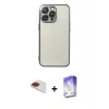 MARSİLYAN™- iPhone 13 Pro Max Kılıf Vadi Minimal - Siyah Bilvis 5in1 3D Magic Cam Ekran Koruyucu + Pers Alüminyum Kamera Lens - KI