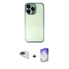 MARSİLYAN™- iPhone 13 Pro Max Kılıf Vadi Minimal - Siyah Bilvis 5in1 3D Magic Cam Ekran Koruyucu + Pers Alüminyum Kamera Lens - LT