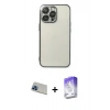 MARSİLYAN™- iPhone 13 Pro Max Kılıf Vadi Minimal - Siyah Bilvis 5in1 3D Magic Cam Ekran Koruyucu + Rainbow Kamera Lens Koruma Cam - MI