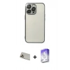MARSİLYAN™- iPhone 13 Pro Max Kılıf Vadi Minimal - Siyah Bilvis 5in1 3D Magic Cam Ekran Koruyucu + Rainbow Kamera Lens Koruma Cam - REGD