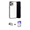 MARSİLYAN™- iPhone 13 Pro Max Kılıf Vadi Minimal - Siyah Bilvis 5in1 3D Magic Cam Ekran Koruyucu + Rainbow Kamera Lens Koruma Cam - MI