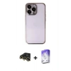 MARSİLYAN™- iPhone 13 Pro Max Kılıf Vadi Minimal - Siyah Bilvis 5in1 3D Magic Cam Ekran Koruyucu + Raze Metal Kamera Lens - GD