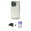 MARSİLYAN™- iPhone 13 Pro Max Kılıf Vadi Minimal - Siyah Bilvis 5in1 3D Magic Cam Ekran Koruyucu + Raze Metal Kamera Lens - GD
