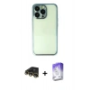 MARSİLYAN™- iPhone 13 Pro Max Kılıf Vadi Minimal - Siyah Bilvis 5in1 3D Magic Cam Ekran Koruyucu + Raze Metal Kamera Lens - GD
