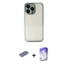 MARSİLYAN™- iPhone 13 Pro Max Kılıf Vadi Minimal - Siyah Bilvis 5in1 3D Magic Cam Ekran Koruyucu + Renkli Kamera Lens Koruma Cam - YL