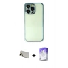 MARSİLYAN™- iPhone 13 Pro Max Kılıf Vadi Minimal - Siyah Bilvis 5in1 3D Magic Cam Ekran Koruyucu + Rainbow Kamera Lens Koruma Cam - REGD