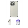 MARSİLYAN™- iPhone 13 Pro Max Kılıf Vadi Minimal - Siyah Bilvis 5in1 3D Magic Cam Ekran Koruyucu + Shine Kamera Lens - GD