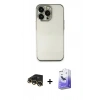 MARSİLYAN™- iPhone 13 Pro Max Kılıf Vadi Minimal - Siyah Bilvis 5in1 5D Magic Hayalet Cam Ekran Koruyucu + Raze Metal Kamera Lens - GD