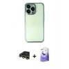 MARSİLYAN™- iPhone 13 Pro Max Kılıf Vadi Minimal - Siyah Bilvis 5in1 5D Magic Hayalet Cam Ekran Koruyucu + Raze Metal Kamera Lens - GD