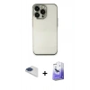 MARSİLYAN™- iPhone 13 Pro Max Kılıf Vadi Minimal - Siyah Bilvis 5in1 5D Magic Hayalet Cam Ekran Koruyucu + Pers Alüminyum Kamera Lens - LT