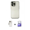 MARSİLYAN™- iPhone 13 Pro Max Kılıf Vadi Minimal - Siyah Bilvis 5in1 5D Magic Hayalet Cam Ekran Koruyucu + Gold Shine Kamera Lens