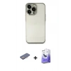 MARSİLYAN™- iPhone 13 Pro Max Kılıf Vadi Minimal - Siyah Bilvis 5in1 5D Magic Hayalet Cam Ekran Koruyucu + Renkli Kamera Lens Koruma Cam - PE