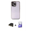 MARSİLYAN™- iPhone 13 Pro Max Kılıf Vadi Minimal - Siyah Bilvis 5in1 5D Magic Hayalet Cam Ekran Koruyucu + Raze Metal Kamera Lens - GD