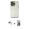 MARSİLYAN™- iPhone 13 Pro Max Kılıf Vadi Minimal - Siyah Bilvis Hayalet Cam Ekran Koruyucu + Pers Alüminyum Kamera Lens - GI