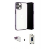 MARSİLYAN™- iPhone 13 Pro Max Kılıf Vadi Minimal - Siyah Bilvis Hayalet Cam Ekran Koruyucu + Pers Alüminyum Kamera Lens - GI