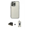 MARSİLYAN™- iPhone 13 Pro Max Kılıf Vadi Minimal - Siyah Bilvis Hayalet Cam Ekran Koruyucu + Gold Raze Metal Kamera Lens