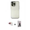 MARSİLYAN™- iPhone 13 Pro Max Kılıf Vadi Minimal - Siyah Bilvis Hayalet Cam Ekran Koruyucu + Pers Alüminyum Kamera Lens - KI