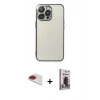 MARSİLYAN™- iPhone 13 Pro Max Kılıf Vadi Minimal - Siyah Bilvis Hayalet Cam Ekran Koruyucu + Pers Alüminyum Kamera Lens - KI