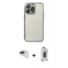 MARSİLYAN™- iPhone 13 Pro Max Kılıf Vadi Minimal - Siyah Bilvis Hayalet Cam Ekran Koruyucu + Pers Alüminyum Kamera Lens - LT
