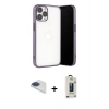 MARSİLYAN™- iPhone 13 Pro Max Kılıf Vadi Minimal - Siyah Bilvis Hayalet Cam Ekran Koruyucu + Pers Alüminyum Kamera Lens - LT