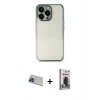 MARSİLYAN™- iPhone 13 Pro Max Kılıf Vadi Minimal - Siyah Bilvis Hayalet Cam Ekran Koruyucu + Rainbow Kamera Lens Koruma Cam - MI