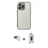 MARSİLYAN™- iPhone 13 Pro Max Kılıf Vadi Minimal - Siyah Bilvis Hayalet Cam Ekran Koruyucu + Pers Alüminyum Kamera Lens - KI