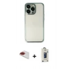 MARSİLYAN™- iPhone 13 Pro Max Kılıf Vadi Minimal - Siyah Bilvis Hayalet Cam Ekran Koruyucu + Pers Alüminyum Kamera Lens - KI