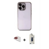MARSİLYAN™- iPhone 13 Pro Max Kılıf Vadi Minimal - Siyah Bilvis Hayalet Cam Ekran Koruyucu + Pers Alüminyum Kamera Lens - KI