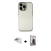 MARSİLYAN™- iPhone 13 Pro Max Kılıf Vadi Minimal - Siyah Bilvis Hayalet Cam Ekran Koruyucu + Pers Alüminyum Kamera Lens - SABE