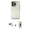 MARSİLYAN™- iPhone 13 Pro Max Kılıf Vadi Minimal - Siyah Bilvis Hayalet Cam Ekran Koruyucu + Pers Alüminyum Kamera Lens - KI