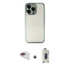 MARSİLYAN™- iPhone 13 Pro Max Kılıf Vadi Minimal - Siyah Bilvis Hayalet Cam Ekran Koruyucu + Pers Alüminyum Kamera Lens - GI