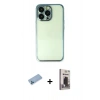 MARSİLYAN™- iPhone 13 Pro Max Kılıf Vadi Minimal - Siyah Bilvis Hayalet Cam Ekran Koruyucu + Shine Kamera Lens Koruma Cam - MI