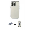 MARSİLYAN™- iPhone 13 Pro Max Kılıf Vadi Minimal - Siyah Bilvis Hayalet Cam Ekran Koruyucu + Renkli Kamera Lens Koruma Cam - YL