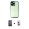 MARSİLYAN™- iPhone 13 Pro Max Kılıf Vadi Minimal - Siyah Joko 5D Cam + Neon Fosforlu Kamera Lens - BZ