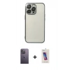 MARSİLYAN™- iPhone 13 Pro Max Kılıf Vadi Minimal - Siyah Joko 5D Cam + Neon Fosforlu Kamera Lens - BZ