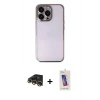 MARSİLYAN™- iPhone 13 Pro Max Kılıf Vadi Minimal - Siyah Joko 5D Cam + Raze Metal Kamera Lens - GD
