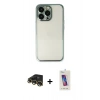 MARSİLYAN™- iPhone 13 Pro Max Kılıf Vadi Minimal - Siyah Joko 5D Cam + Raze Metal Kamera Lens - GD