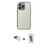 MARSİLYAN™- iPhone 13 Pro Max Kılıf Vadi Minimal - Siyah Joko 5D Cam + Pers Alüminyum Kamera Lens - KI