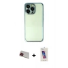 MARSİLYAN™- iPhone 13 Pro Max Kılıf Vadi Minimal - Siyah Joko 5D Cam + Rainbow Kamera Lens Koruma Cam - KI