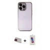 MARSİLYAN™- iPhone 13 Pro Max Kılıf Vadi Minimal - Siyah Joko 5D Cam + Rainbow Kamera Lens Koruma Cam - KI