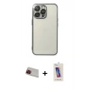 MARSİLYAN™- iPhone 13 Pro Max Kılıf Vadi Minimal - Siyah Joko 5D Cam + Rainbow Kamera Lens Koruma Cam - KI