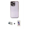MARSİLYAN™- iPhone 13 Pro Max Kılıf Vadi Minimal - Siyah Joko 5D Cam + Rainbow Kamera Lens Koruma Cam - MI